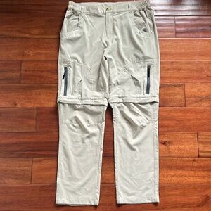 Little Donkey Andy Women's Convertible Hiking Pants Tan Stretch Pockets XL